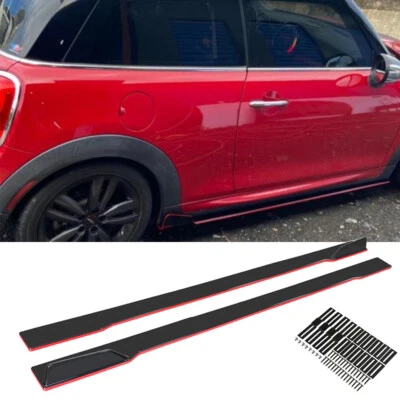 For Mini Cooper S F56 R56 78.7" Side Skirt Rocker Panel Lip Splitter Red Line Foto 1 de 4