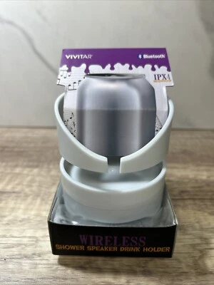 Vivitar Wireless Shower Bluetooth Speaker and Drink Holder White NEW - Image 1 of 4