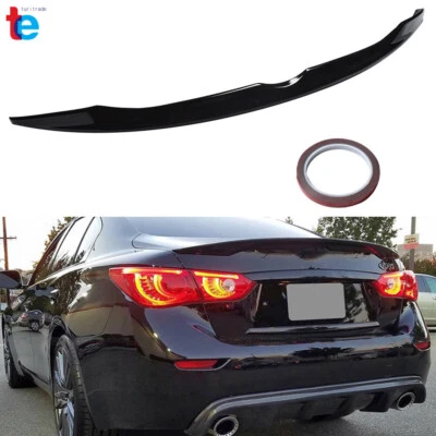 Fit For Infiniti Q50 2014-2020 Style Trunk Lid Spoiler Wing Painted Glossy Black - Image 1 of 4