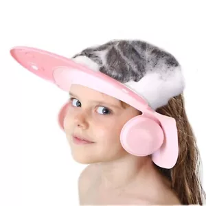 Shower Cap for Kids, Baby bath wash Shampoo rinser shield Hat Pink - Picture 1 of 6