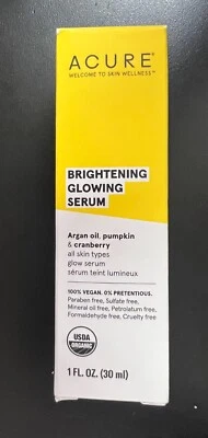 Acure Brightening Glowing Serum Tratamiento Todo Tipo de Piel Aceite de Argán 1 fl oz 2132 Foto 1 de 4