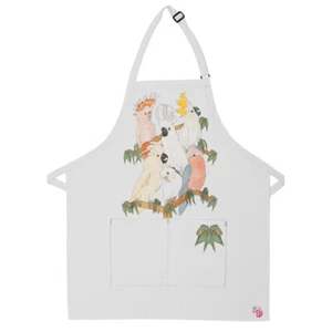 Cockatoo Parrot Apron Two Pocket Bib Apron with Adj Neck - Picture 1 of 1
