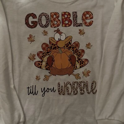 Lindo pavo de acción de gracias pequeño manga larga para niños. Foto 1 de 2
