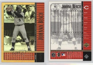 2000 Legends Commemorative Collection Gold Missing Serial Number Johnny Bench