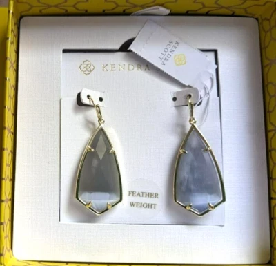Pendientes Kendra Scott en Oro/Ojo de Gato Piedras Preciosas Gris - Nuevos en Caja Foto 1 de 4
