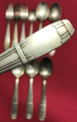 10 Pc ANDRE CAPLOUN PARIS Heavy French Silverplated FORKS & SPOONS - Image 1 of 4