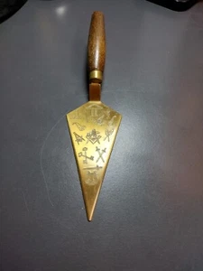 SEHR SELTEN 1963 ANTIK historische freimaurerische Goldkelle Meister Freimaurer Preis - Bild 1 von 5