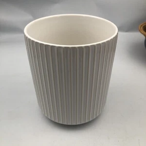 At Home Honeybloom Series Kitchen Utensil Holder 7” White Rustic Modern Cottage - Picture 1 of 7