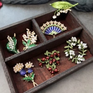 Fashion Antique Brooch Enamel Pearl Pin Accessories For Woman Wedding Party Gift - Picture 1 of 35