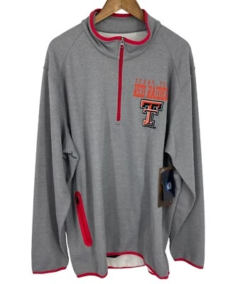 Pullover G-III Sportswear Texas Tech Rojo Raiders Gris Cuarto Cremallera Talla 2XL Foto 1 de 4