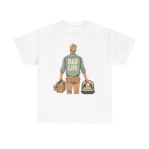 T-shirt unisex Dad Life in cotone pesante per nuovi papà, regalo festa del papà, casual [...] - Foto 1 di 49