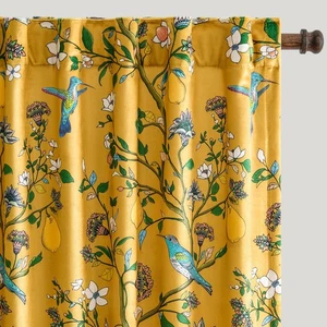 Cortinas de terciopelo vintage amarillo mostaza 96 pulgadas para sala de estar, blanco victoriano... - Imagen 1 de 9