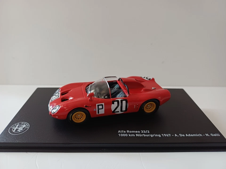 054 Perfect 1/43 Alfa Romeo 33/2 1000 Km Nurburgring 1967 Centauria Panini Atlas - Immagine 1 di 4