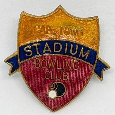 Cape Town Stadium Bowling Club Vintage Enamel Pin Badge Bowls South Africa Sport - Image 1 of 2