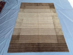 Moderner afghanischer Wollteppich 5 Fuß 8 x 6 Fuß 10 – Handarbeit neutral ombre rustikal minimalistisch - Bild 1 von 12