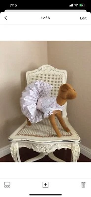 Vestido para perro enrejado rosa, rosa y azul pálido, boda Foto 1 de 4