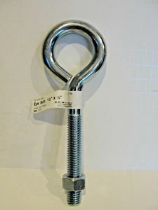 Hampton Eye Bolt 1/2" x 6", Steal Zinc Plated, SWL 350 lb, 02-3456-266 *New* - Picture 1 of 3