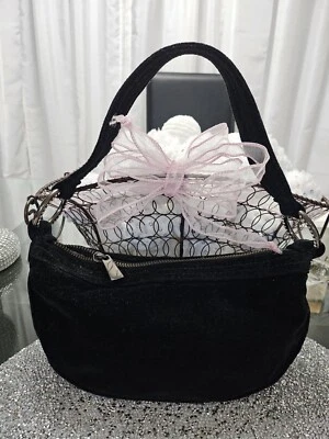 Express Bolso Monedero Hobo Terciopelo Negro con Anillo O Estrás Foto 1 de 4