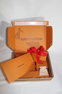 Authentic LOUIS VUITTON Small Drawer RING Box 2.75x2.75x2.35" Pouch Card Receipt - Picture 1 of 7