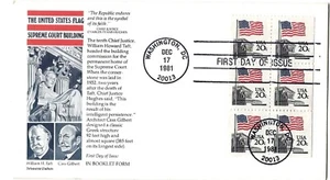 6 '81 FDCs 49 star flag over supreme court, Booklet, sheet, coil - Picture 1 of 6