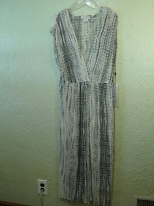 L.I.F.E. Vestido de playa largo sin mangas para mujer talla L gris/blanco estampado de cocodrilo nuevo con etiquetas - Imagen 1 de 11