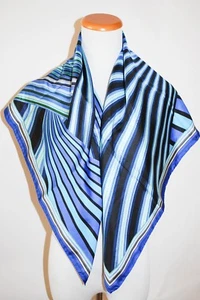 AUTHENTISCHER MISSONI ITALIEN ZICKZACK SEIDE GEOMETRISCH BLAU SIGNATUR SCHAL - Bild 1 von 6