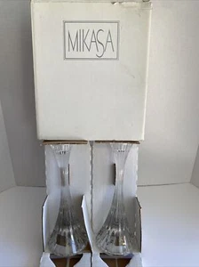 SOPORTE PARA VELAS MIKASA CARRIL PARQUE 2 PIEZAS VIDRIO CRISTAL 8"" T9997/339 NUEVO CAJA ABIERTA - Imagen 1 de 9