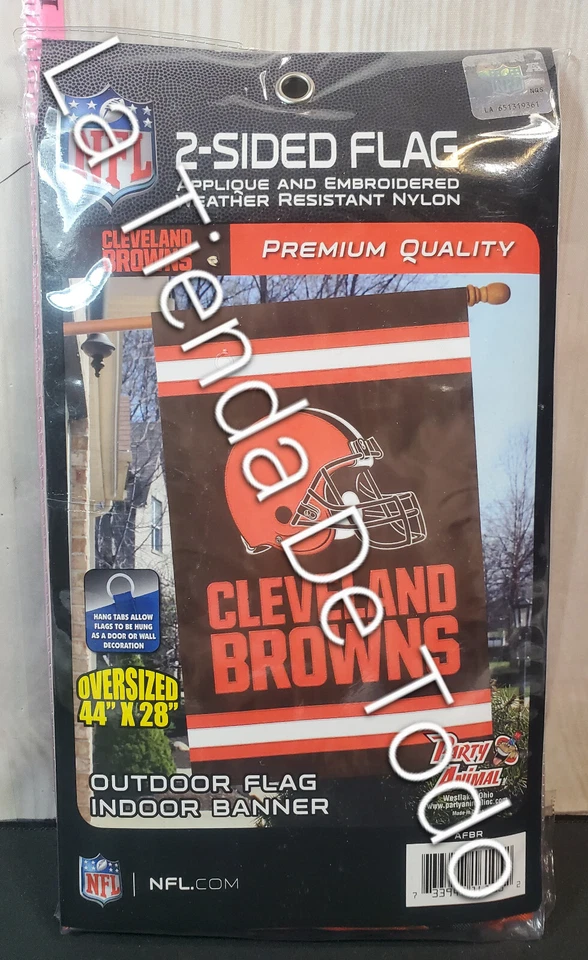 Bandera de patio exterior HD 44x28 BONITAMENTE BORDADA PARA FANÁTICOS DE LOS BROWNS CLEVELAND Foto 1 de 4