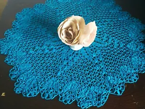 Viscose crochet doily Lace tablecloth Handmade table cover Vintage style - Picture 1 of 5