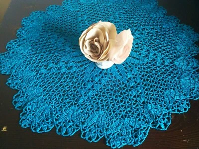 Viscose crochet doily Lace tablecloth Handmade table cover Vintage style - Image 1 of 4