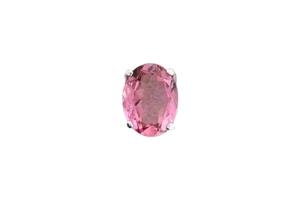 8x6 Oval Pink Tourmaline Gemstone Gem Sterling Silver Tie Tack ESTT3/101124 - Picture 1 of 3