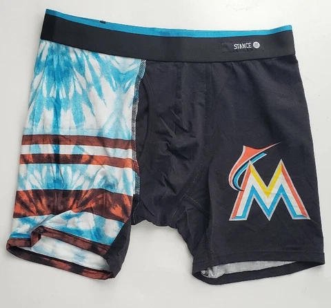 Stance Boxers Socks Set Miami Marlins Tie Dye Black Blue Size Small 28-30 Cover
