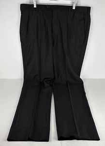 Pantalones de vestir de lana Tiglio Luxe para hombre negros 39x33 2560 dobladillo de 2,5" - Imagen 1 de 11