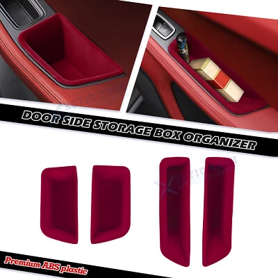 4X Red Front Rear Door Storage Box Insert Tray Organizer for Porsche Macan 2015+ - Image 1 of 4