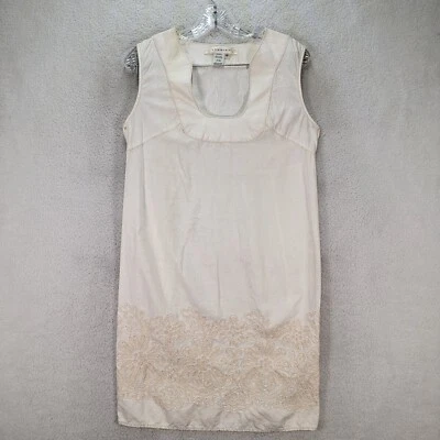 Vestido boho Studio M para mujer talla M marfil floral bordado mezcla de lino Foto 1 de 4