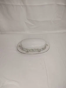 JOHANN HAVILAND Bavaria Germany FOREVER SPRING Oval Butter Dish w/Lid - Picture 1 of 3