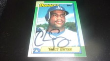 Chris Gwynn Los Angeles Dodgers Signed 1990 Topps Card COA