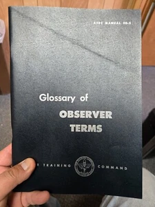 AIR FORCE Glossary of Observer Terms, Air Training Command, Scott Base 1954 Book - Picture 1 of 5