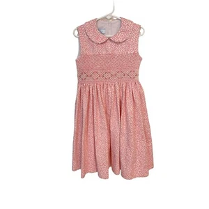 Baby Velani Pink Floral Smocked Dress Easter Spring Girl's 5 - Picture 1 of 5