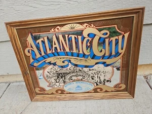 Resorts International Hotel Casino Atlantic City MIRROR Poker Roulette Wood - Picture 1 of 5