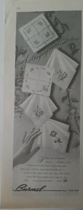 Pañuelo Burmel 1941 gesto femenino algodón anuncio vintage - Imagen 1 de 1