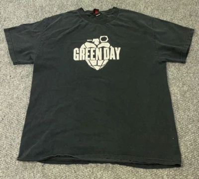 Vtg Green Day Shirt Mens Medium Black Rock Band Concert 2004 Cinder Block Heart - Image 1 of 4
