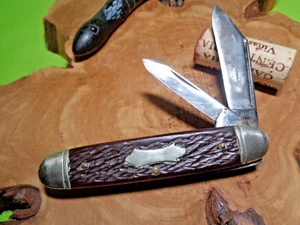 1950s-1960s Camillus New York Knife|2.2"/1.6", Escutchen,Jigged Bone,Made in USA - Picture 1 of 17