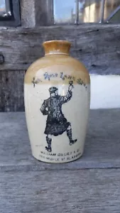 Early Split Size For Auld Lang Syne William Gillies Glasgow Whisky Flask C1900. - Picture 1 of 16