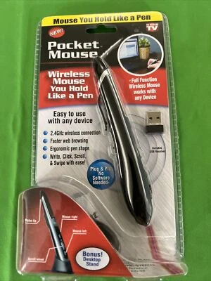 Pocket Mouse Pen As Seen On TV Genuine USB Wireless Optical 2-in-1 Mouse - Image 1 of 4