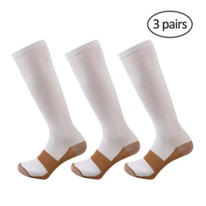 (3 Pairs) Compression Socks 20-30mmHg Knee High Copper Mens / Womens S-XXL USA - Picture 1 of 14