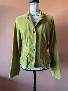 CP SHADES Yellow Green 100% Cotton Blazer Jacket Size Small - Picture 1 of 6