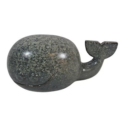 Estatuilla marina náutica ballena sonriente esponja escultura gris cerámica  Foto 1 de 4