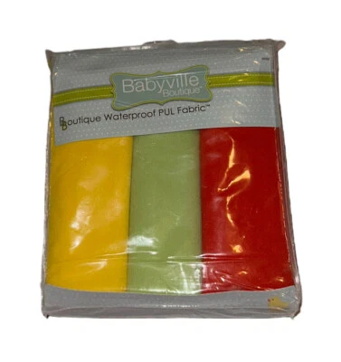 Babyville PUL Waterproof Diaper Fabric Yellow Lime Red 3 Pack 21” x  24” - Image 1 of 2