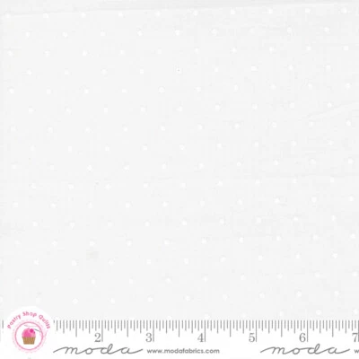 Moda COUNTRY ROSE 5175 21 White Polka Dots LELLA BOUTIQUE Quilt Fabric - Image 1 of 4